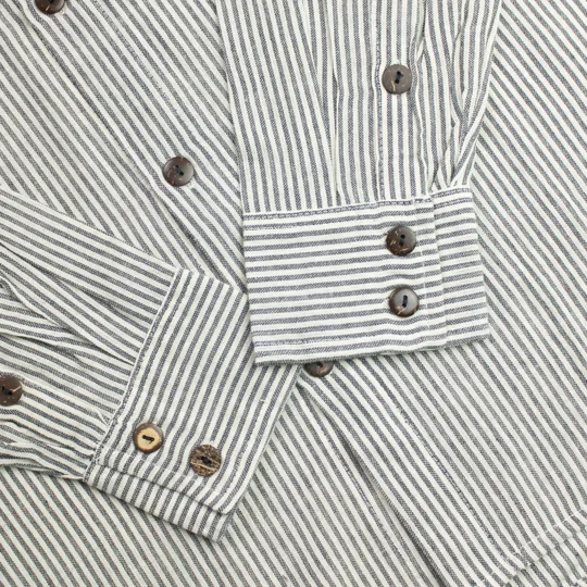 Nomad Sari Grandad Shirt - Grey Stone - Medium