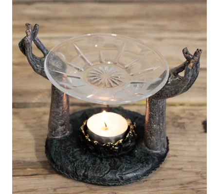 Antique Buddha - Om Hands Oil Burner