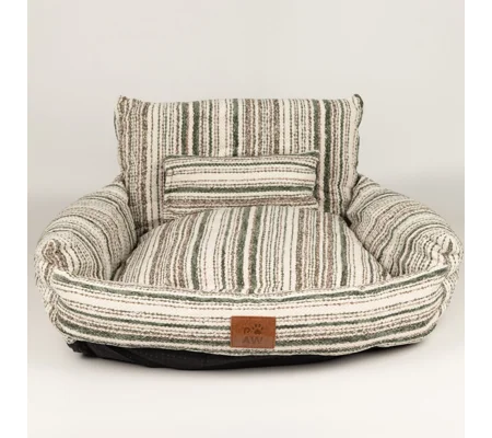 PAW Bed – Small Sofa – Brown Stripes – 50 × 50 × 26cm