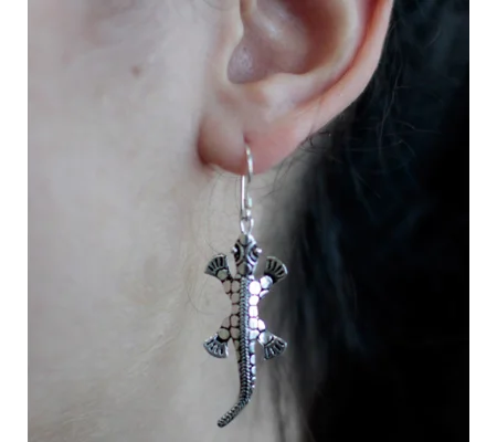 Silver Earrings - Lizards