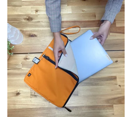 Canvas Large Laptop Pouch - Orange