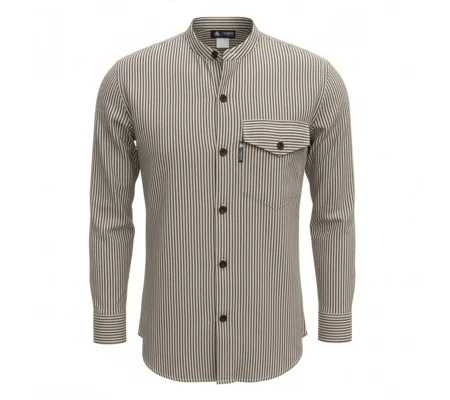 Nomad Sari Grandad Shirt - Grey Stone - XL