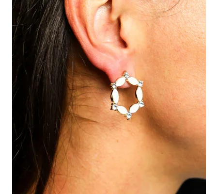 Pearl - Vintage Glass - Loop - Earrings