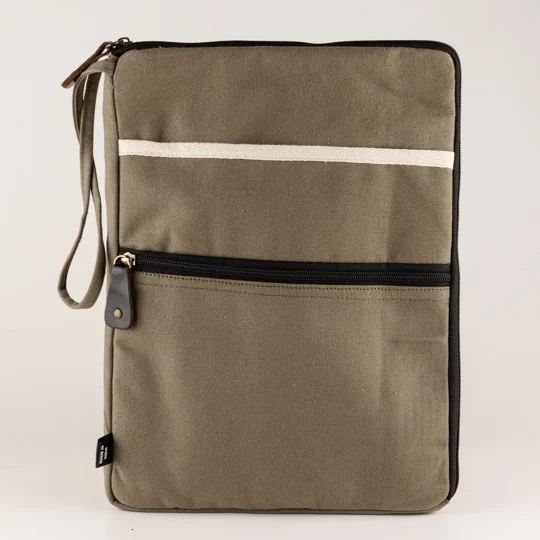 Canvas Travel Laptop Pouch - Olive