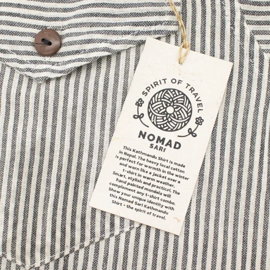 Nomad Sari Grandad Shirt - Grey Stone - Medium