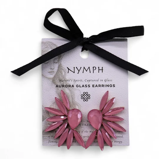 Soft Pink - Vintage Glass - Angel Wings - Earrings