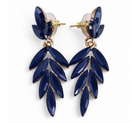 Royal Blue - Vintage Glass - Long Drop - Earrings