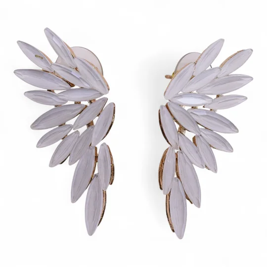 Pearl - Vintage Glass - Angel Wings - Earrings