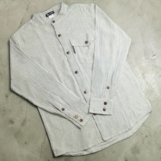 Nomad Sari Grandad Shirt - Grey Stone - Large