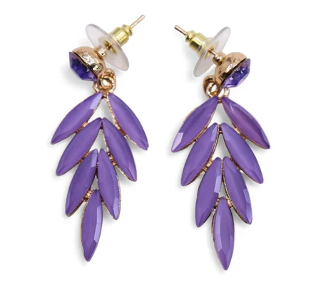 Lavender - Vintage Glass - Faries - Earrings