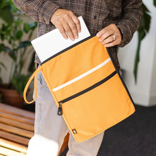 Canvas Large Laptop Pouch - Orange