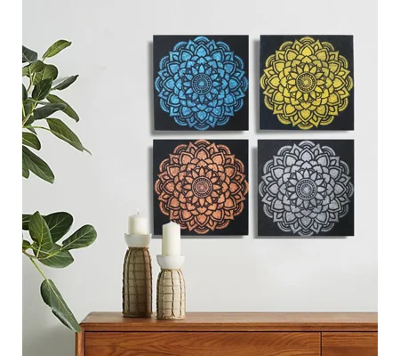Set of 4 Mandala Brocade Detail 30x30cm