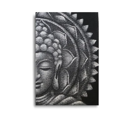 Grey Half Buddha Mandala 60x80cm