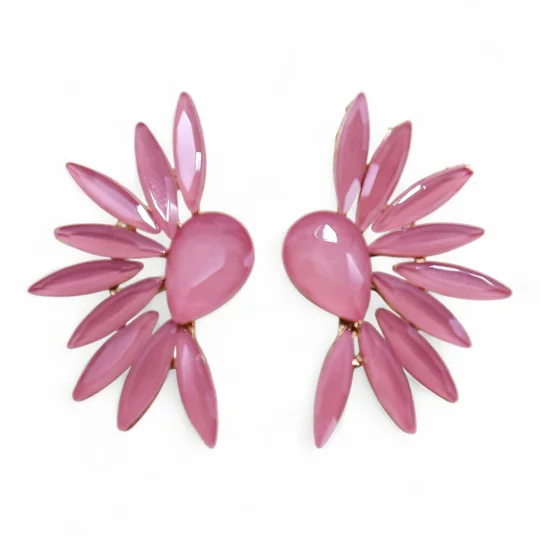 Soft Pink - Vintage Glass - Angel Wings - Earrings