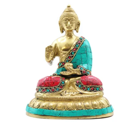 Brass Buddha Figure - Blessing - 15cm