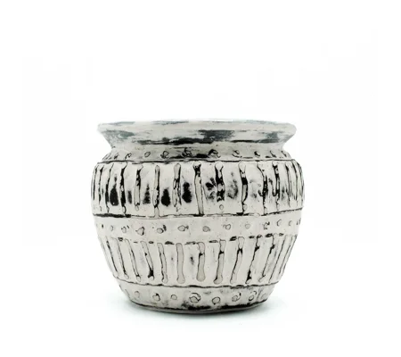 Greek Clay Plant Pot - Cream 12cm
