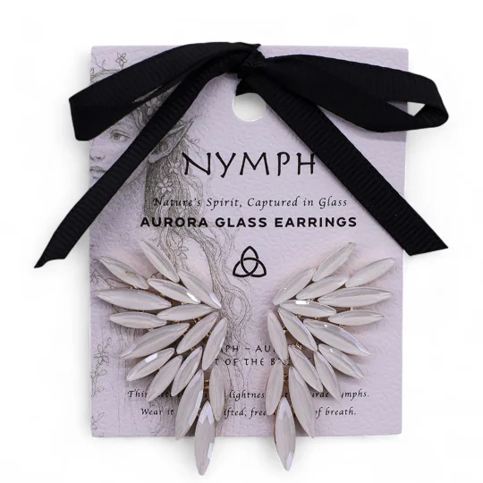 Pearl - Vintage Glass - Angel Wings - Earrings