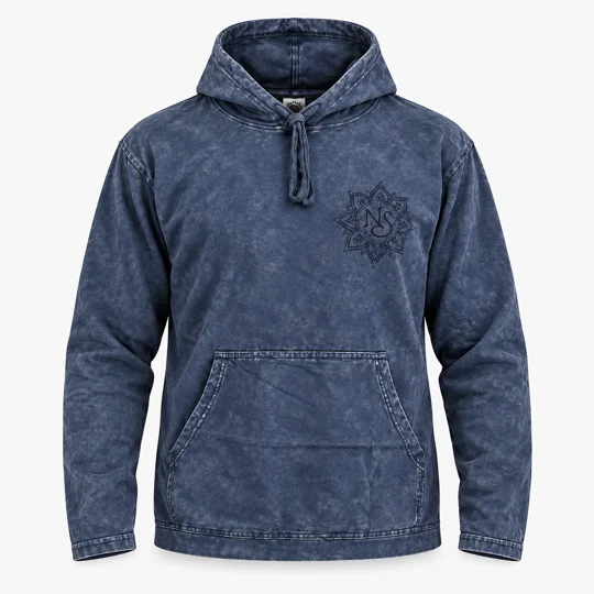 Small Stone Washed Hoody Shirt Kangaroo Pocket - Dusty Lavender
