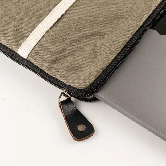 Canvas Travel Laptop Pouch - Olive