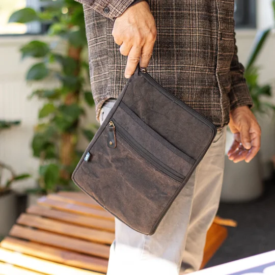 Stonewash Tablet Pouch - Charcoal