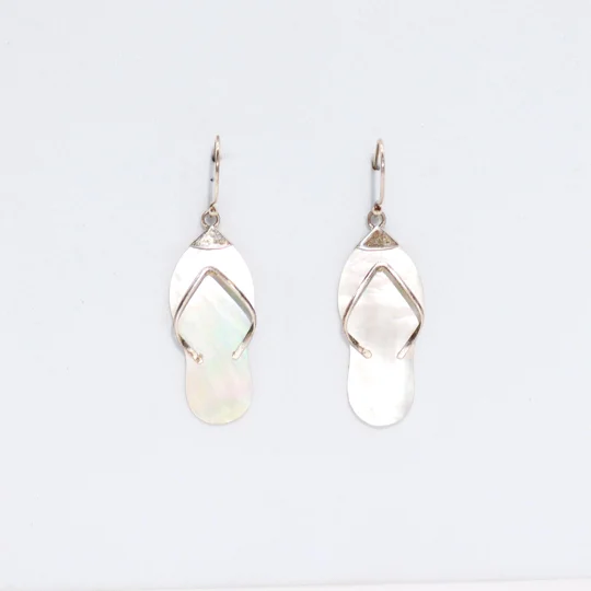 Shell & Silver Earrings - Flip-flops- MOP