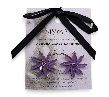 Lavender - Vintage Glass - Flowers - Earrings