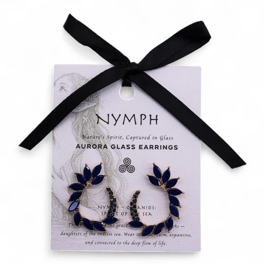 Royal Blue - Vintage Glass - Loop - Earrings