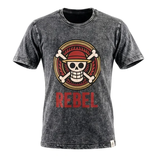 Nomad Sari Stonewashed Cotton T-Shirt - Rebel - Charcoal - Medium