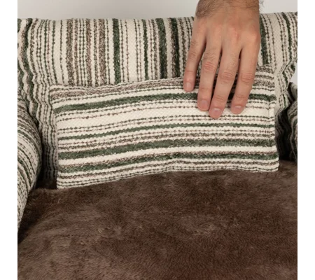 PAW Bed – Medium Sofa – Brown Stripes – 60 × 60 × 28cm
