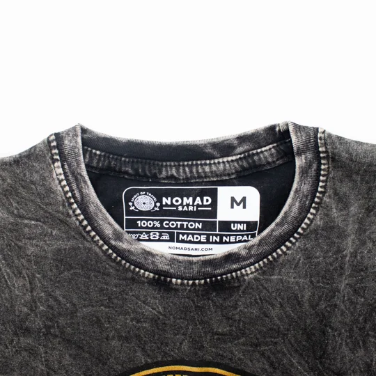 Nomad Sari Stonewashed Cotton T-Shirt - Rebel - Charcoal - Medium