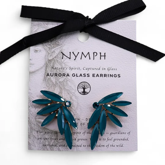 Teal Green - Vintage Glass - Faries - Earrings