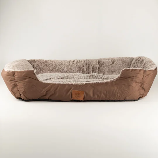 PAW Bed – Small Plush Teddy Brown – 60 × 45 × 17cm