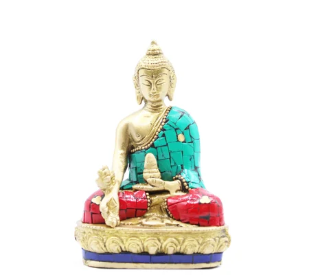 Brass Buddha Figure - Hands Down - 11.5 cm