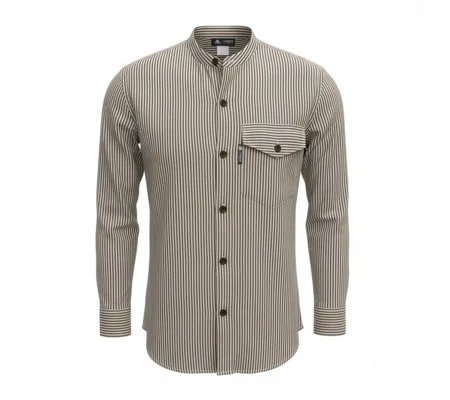 Nomad Sari Grandad Shirt - Grey Stone - Large