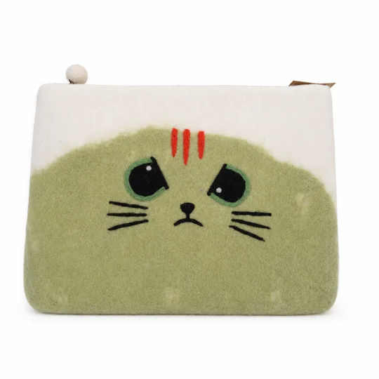 Felt Laptop Pouch (up to 14") - Grumpy Cat
