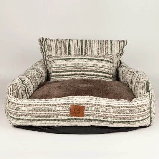 PAW Bed – Medium Sofa – Brown Stripes – 60 × 60 × 28cm