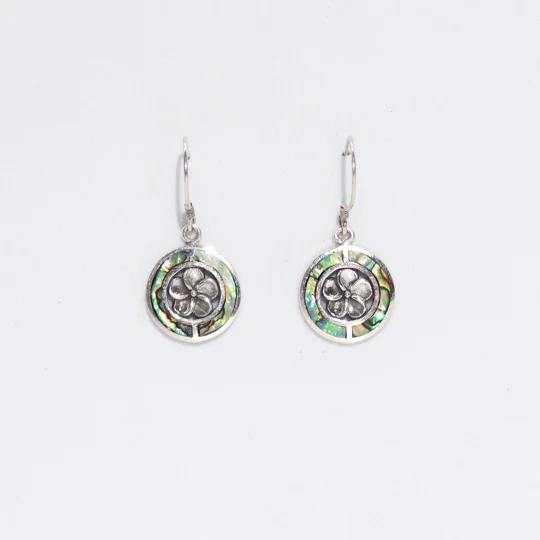 Shell & Silver Earrings - Frangipani - Abalone