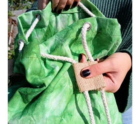 All Natural Backpack - Green Stonewash - Tree of Life