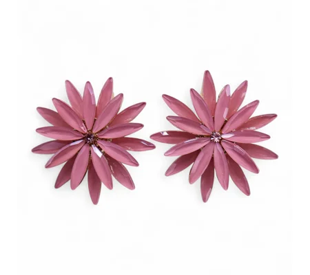 Soft Pink - Vintage Glass - Flowers - Earrings