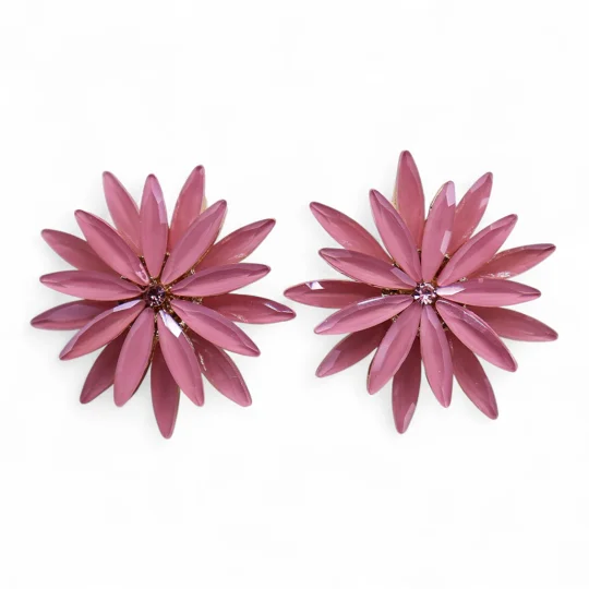 Soft Pink - Vintage Glass - Flowers - Earrings
