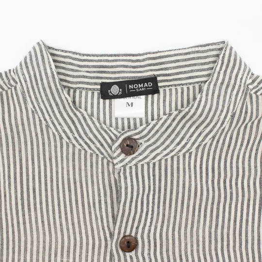 Nomad Sari Grandad Shirt - Grey Stone - Large