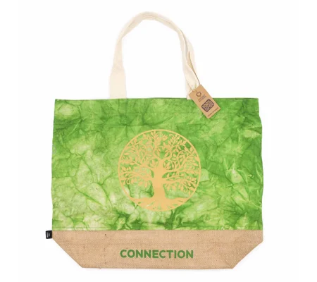 All Natural Bag - Green Stonewash - Tree of Life - Connection