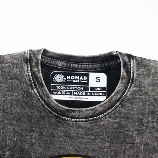 Nomad Sari Stonewashed Cotton T-Shirt - Rebel - Charcoal - Small