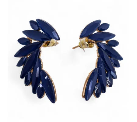Royal Blue - Vintage Glass - Angel Wings - Earrings