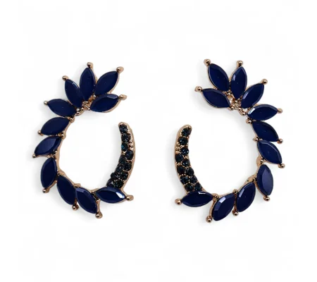 Royal Blue - Vintage Glass - Loop - Earrings
