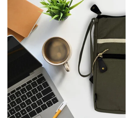 Canvas Large Laptop Pouch - Olive