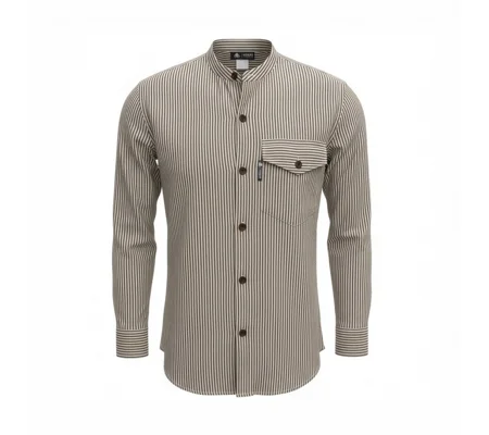 Nomad Sari Grandad Shirt - Grey Stone - Medium