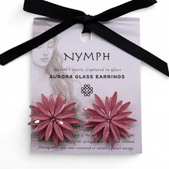 Soft Pink - Vintage Glass - Flowers - Earrings