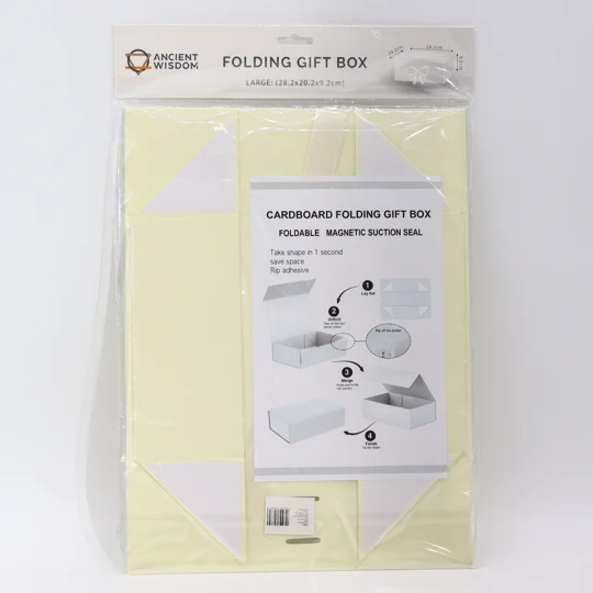 Flat Pack Gift Box - Large (28.2x20.2x9.2cm) - Ivory