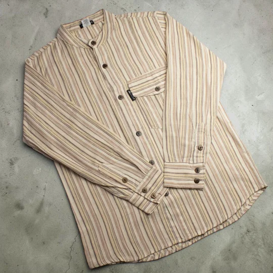 Nomad Sari Grandad Shirt - Brown Beige - Large